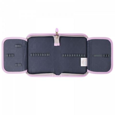 Penar neechipat Stelute,1 compartiment, 2 extensii, blue cu roz,20x14x4 cm [2]