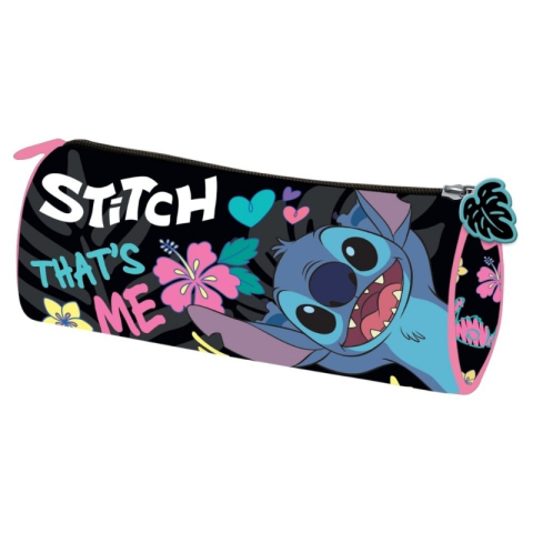 Penare - Penar neechipat Stitch cilindric cu un compartiment, 21x7x10 cm
