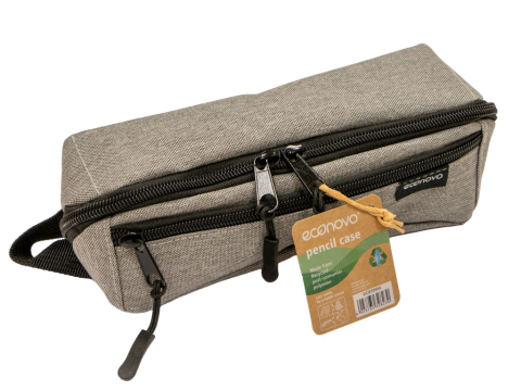 Papetarie & Birotica - Penar neechipat tip etui cu 2 fermoare,gri, 25x10 cm