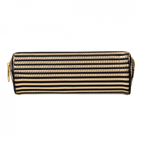 Penare - Penar tip etui,textil,metalic auriu.20x8x7 cm