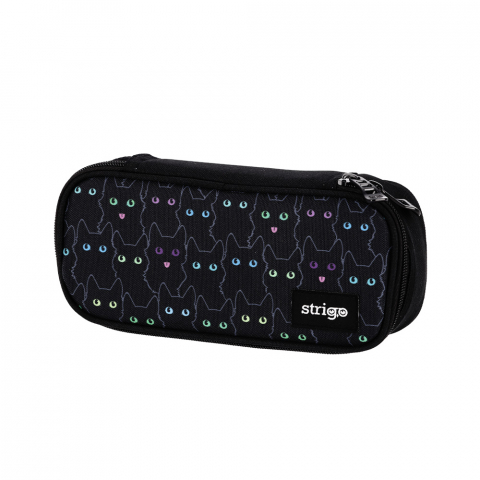 Penare - Penar Strigo Cats, 1 compartiment, cu separator, 22×9.5×5 cm