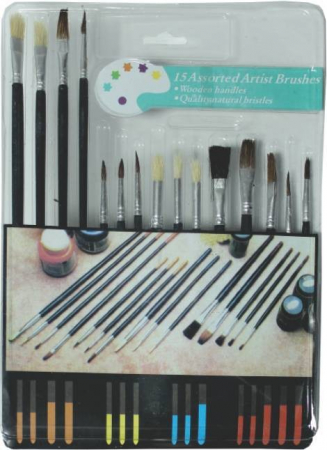 Acuarele, Tempera si Pensule - Pensula pentru pictura -15 bucati/set