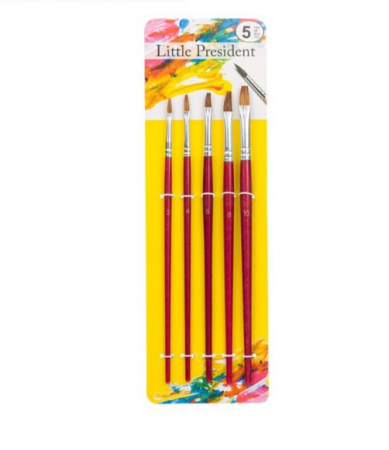 Acuarele, Tempera si Pensule - Pensula cu varf plat-5 bucati