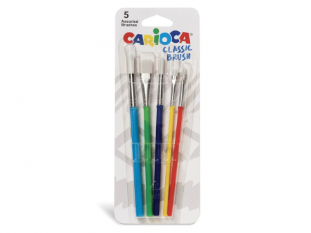 Acuarele, Tempera si Pensule - Pensule Carioca 5 buc/blister