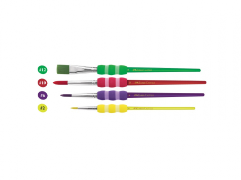 Set 4 pensule Soft Touch – Faber-Castell, cu grip moale [1]