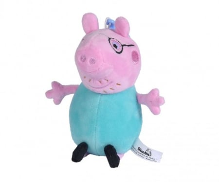 Jocuri si articole copii - Peppa Pig Breloc Plus Daddy Pig 10cm 