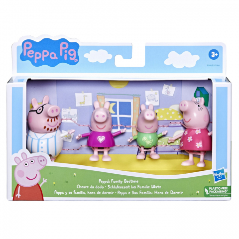 Jocuri si articole copii - Peppa Pig Set Figurine Familia Pig Ora De Culcare