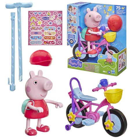 PEPPA PIG SET GATA DE PEDALAT PAPUSA PEPPA CU BICICLETA SI ACCESORII [1]