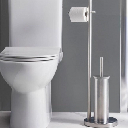 Perie WC cu suport hartie igienica din inox [1]