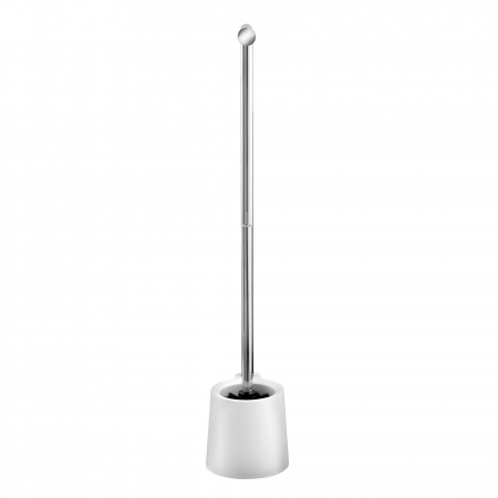 Perie WC cu suport hartie igienica,din inox si polipropilena,alb,70 cm [2]