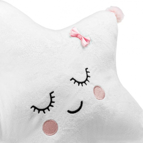 Perna decorativa pentru copii cu design Stea, cu fundita si pompoane [2]