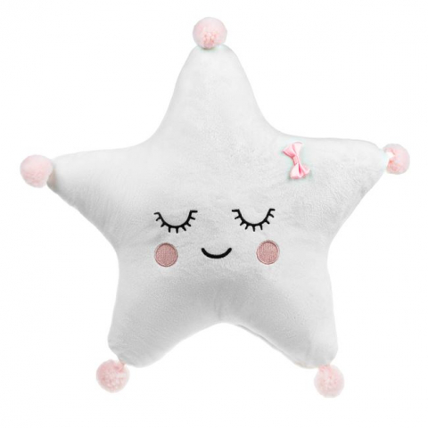 Perna decorativa pentru copii cu design Stea, cu fundita si pompoane [1]