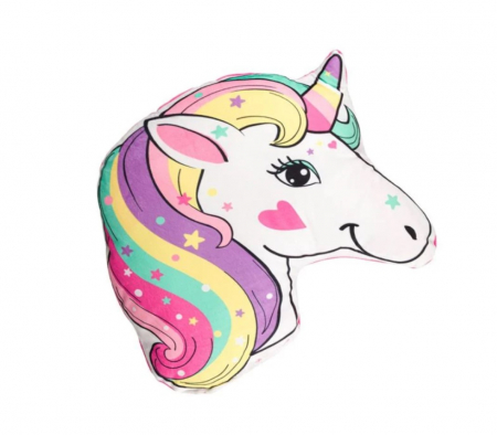 Jocuri si articole copii - Perna decorativa pentru copii cu design  Unicorn