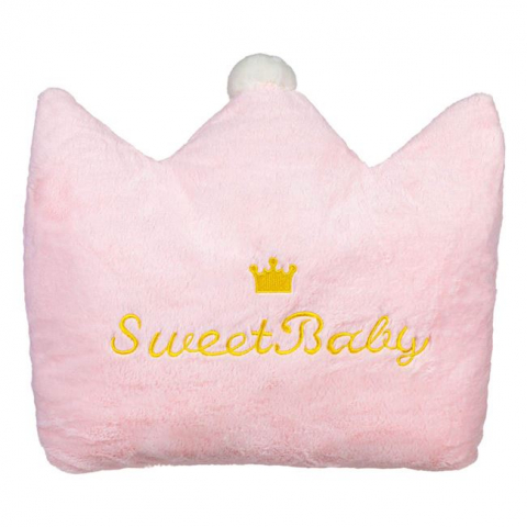 Jocuri si articole copii - Perna decorativa pentru copii sweet baby,roz,40x37 cm