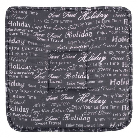 Decoratiuni - Perna pentru scaun cu imprimeu mesaje motivationale,gri,39x39x2.5cm
