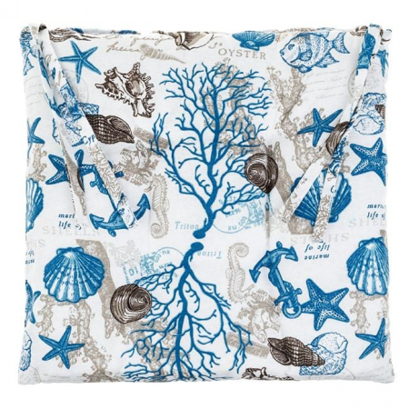 Decoratiuni - Perna pentru scaun cu imprimeu scoici si stea de mare
