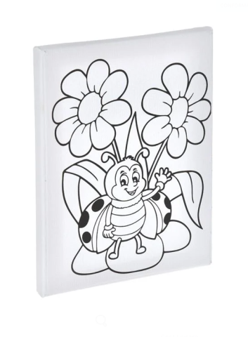 Pictura pe panza (canvas) –Buburuza, culori si pensula incluse, 15x20 cm [1]