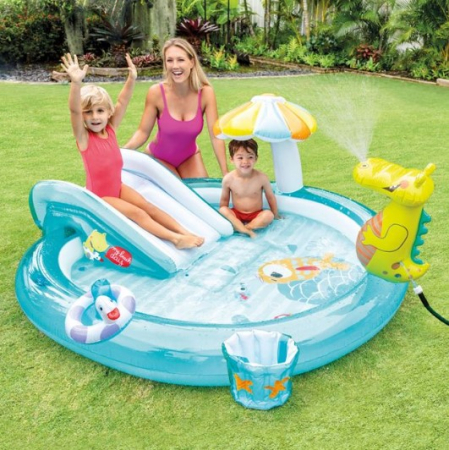 Piscina cu topogan si fantana design Crocodil pentru copii [1]