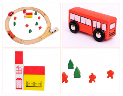 Pista de lemn cu masinute si accesorii - 25 piese [2]