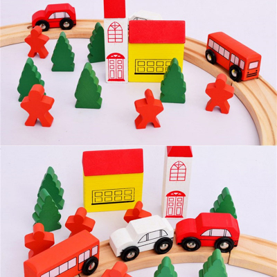 Pista de lemn cu masinute si accesorii - 25 piese [3]