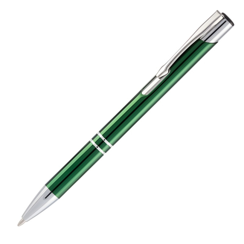 Pixuri cu bila - Pix cu bila Office-Cover Cosko, 1.0 mm, mecanism, corp metalic verde, pentru personalizare