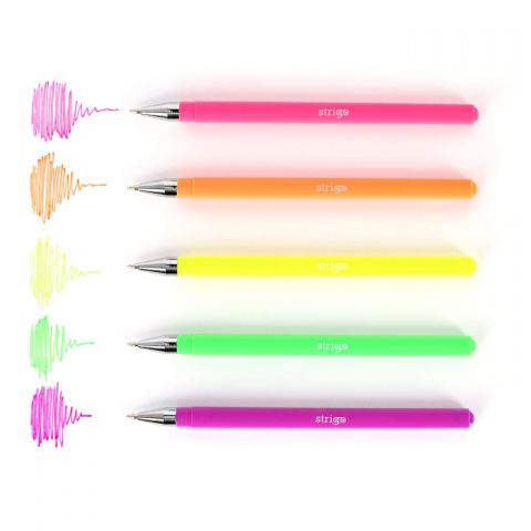 Pix cu gel Strigo in 5 culori neon,5 bucati/set [2]