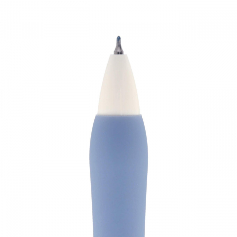 Pix cu gel Strigo Silent Click, cerneala albastra, 0.7 mm, grip ultra soft [4]