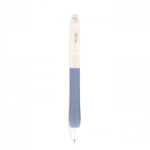 Pix cu gel Strigo Silent Click, cerneala albastra, 0.7 mm, grip ultra soft [2]
