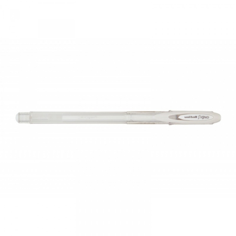 Pix cu gel Uni-ball Angelic UM-120AC, 0.7mm, cu capac, corp transparent, scris alb [1]