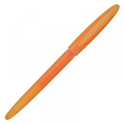 Papetarie & Birotica - Pix cu gel Uni-ball Signo GelStick UM-170, 0.7mm, cu capac,scris portocaliu fluorescent