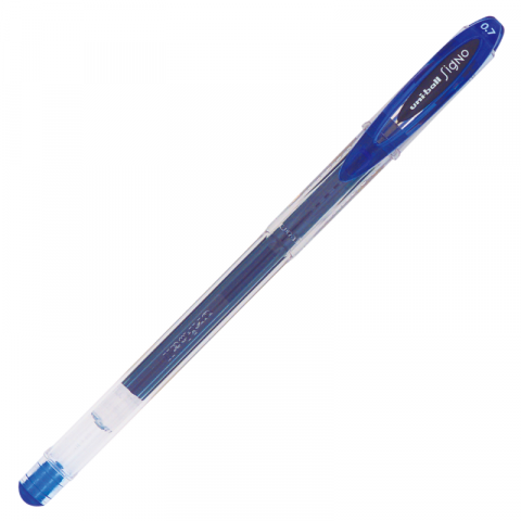 Papetarie & Birotica - Pix cu gel Uni-ball Signo Pastel UM-120, 0.7mm, cu capac, corp transparent,scris albastru