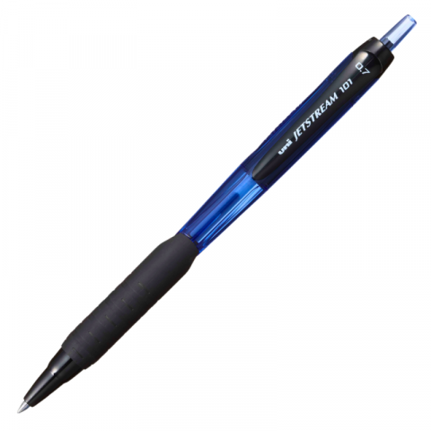 Papetarie & Birotica - Pix Jetstream Uni-ball SXN-101, 0.7 mm, cu mecanism,scris albastru, grip cauciucat