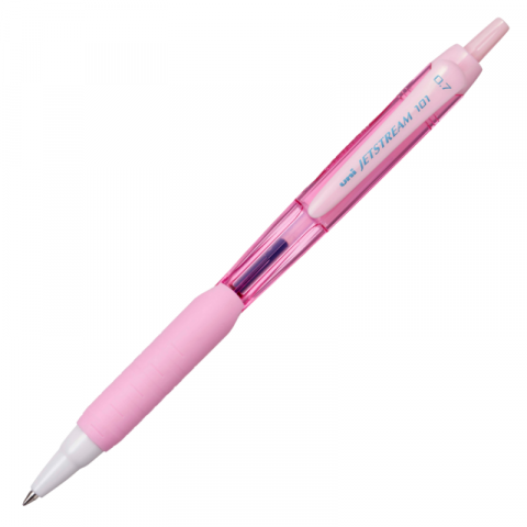 Pixuri - Pix Jetstream Uni-ball SXN-101FL, 0.7mm,cu mecanism, grip cauciucat, light pink,scris albastru