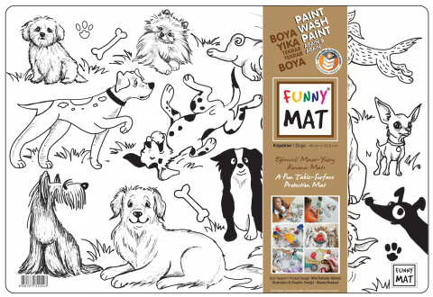 Produse art & craft-Lucru manual - Plansa reutilizabila Funny Mat pentru colorat model Catelusi,48x33.5 cm