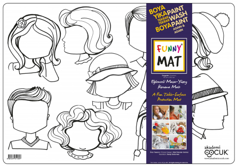 Plansa reutilizabila Funny Mat pentru colorat model Emotii, 48x33.5 cm [1]