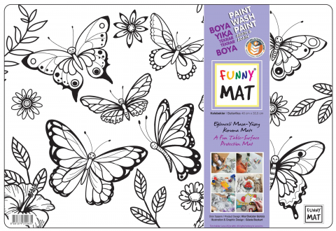 Plansa reutilizabila pentru desenat si colorat, model Fluturi,48x33.5 cm [1]