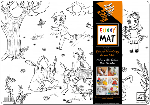 Plansa reutilizabila Funny Mat pentru colorat model Iepurasi, 48x33.5 cm [1]