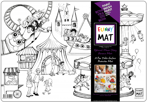 Produse art & craft-Lucru manual - Plansa reutilizabila Funny Mat de colorat model Parc de distractii, 48x33.5 cm