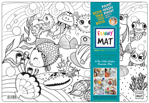 Produse art & craft-Lucru manual - Planșă reutilizabilă de colorat Funny Mat, model Pestisori ,48x33.5 cm