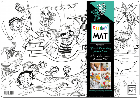 Plansa reutilizabila Funny Mat pentru colorat model Pirati, 48x33.5 cm [1]