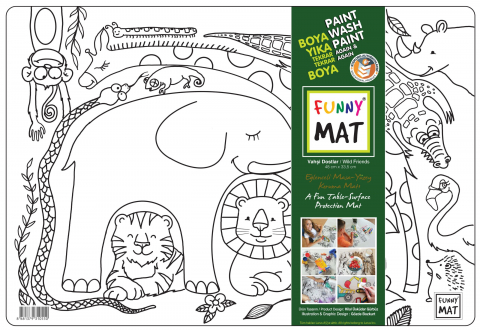 Plansa reutilizabila Funny Mat pentru colorat model Prieteni salbatici, 48x33.5 cm [1]