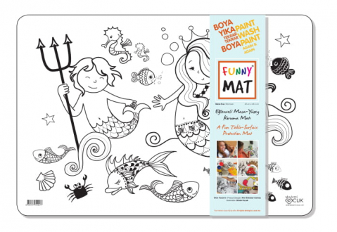 Produse art & craft-Lucru manual - Plansa reutilizabila Funny Mat pentru colorat, model Sirene, 48x33.5 cm