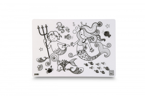 Plansa reutilizabila Funny Mat pentru colorat, model Sirene, 48x33.5 cm [1]