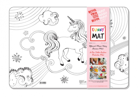 Planse Reutilizabile - Plansa reutilizabila Funny Mat pentru colorat model Unicorn, 48x33.5 cm