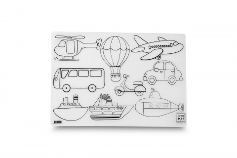 Plansa reutilizabila de colorat, model Vehicule,48x33.5 cm [1]