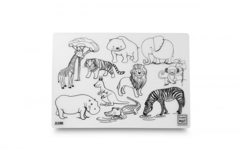 Plansa reutilizabila cu desene de colorat, model Animale Salbatice,48x33.5 cm [1]