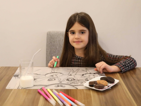 Plansa reutilizabila cu desene de colorat, model Dansatori,30x40 cm [5]