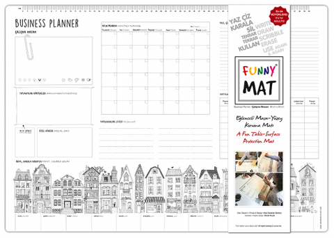 Produse art & craft-Lucru manual - Plansa reutilizabila cu desene de colorat, model Planificator sarcini,68x48 cm
