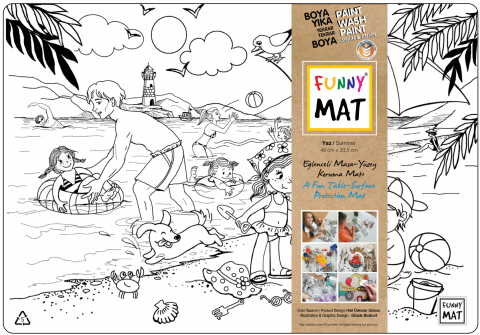 Produse art & craft-Lucru manual - Plansa reutilizabila cu desene de colorat, model Vara,48x33.5 cm