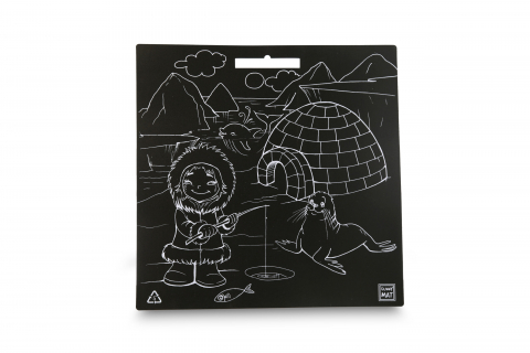 Planșă Reutilizabilă de Colorat – Neagră: Polul Nord – 40 × 40 cm – Aventura Arctică în Culori Strălucitoare [1]